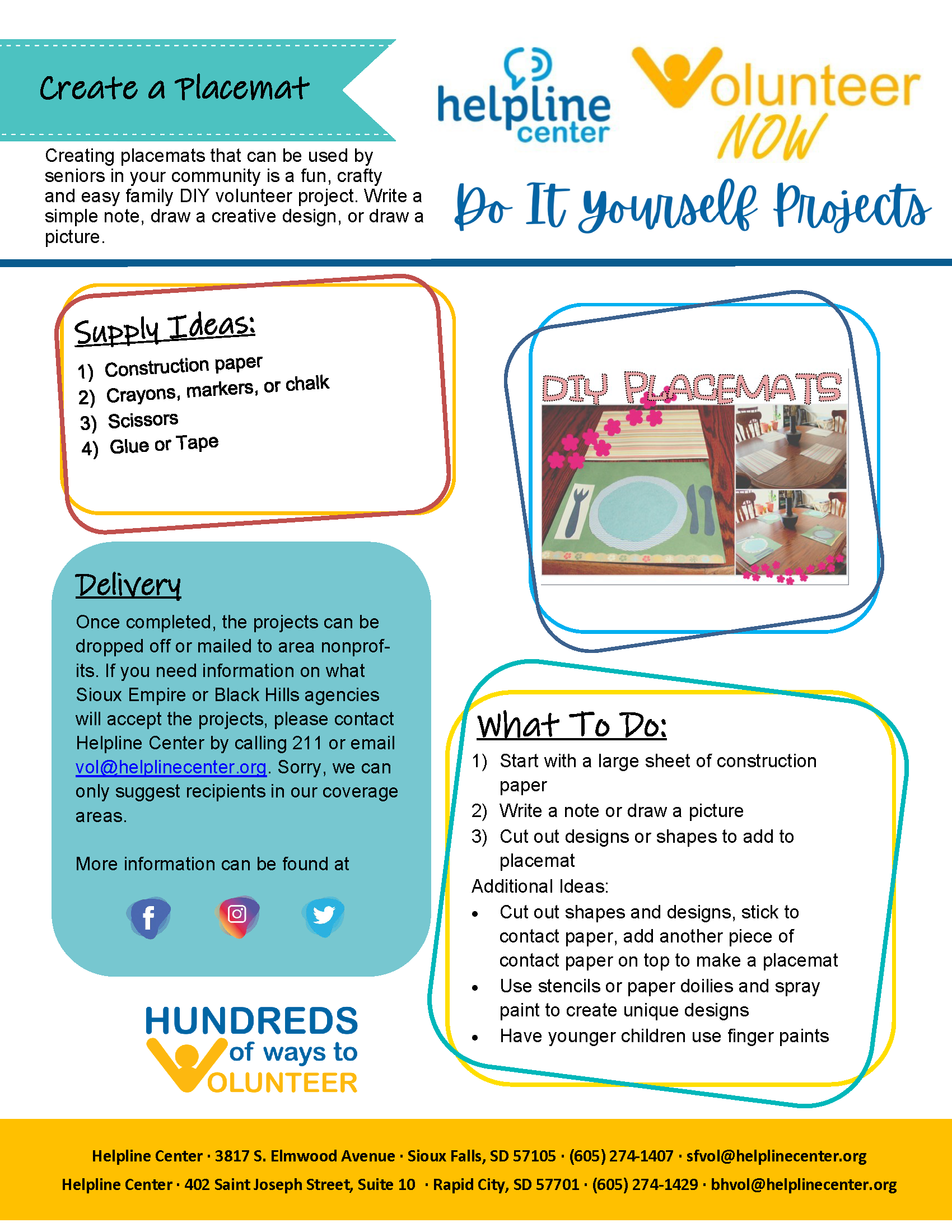 DIY Volunteer - Create a Placemat