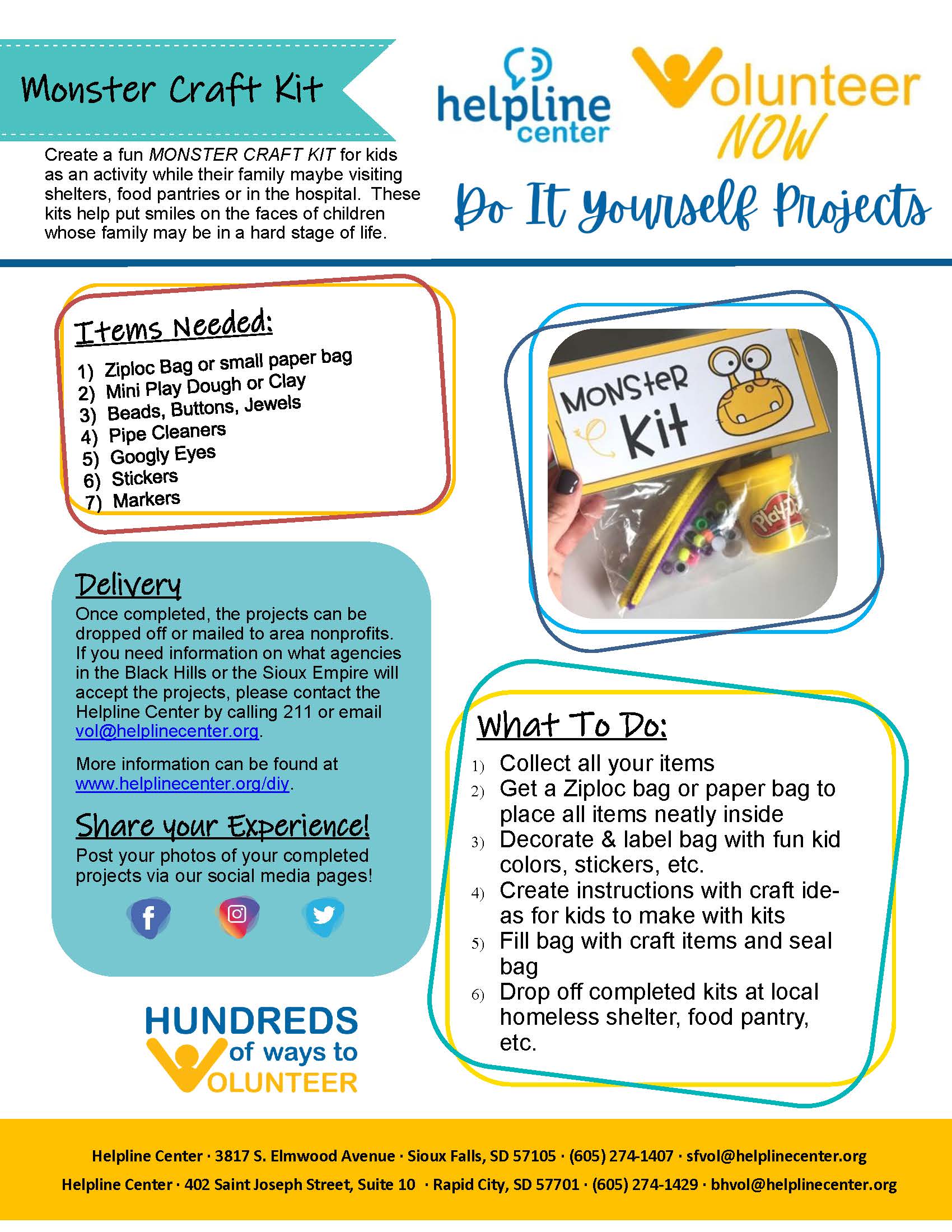 DIY Volunteer - Kids Monster Craft Kit