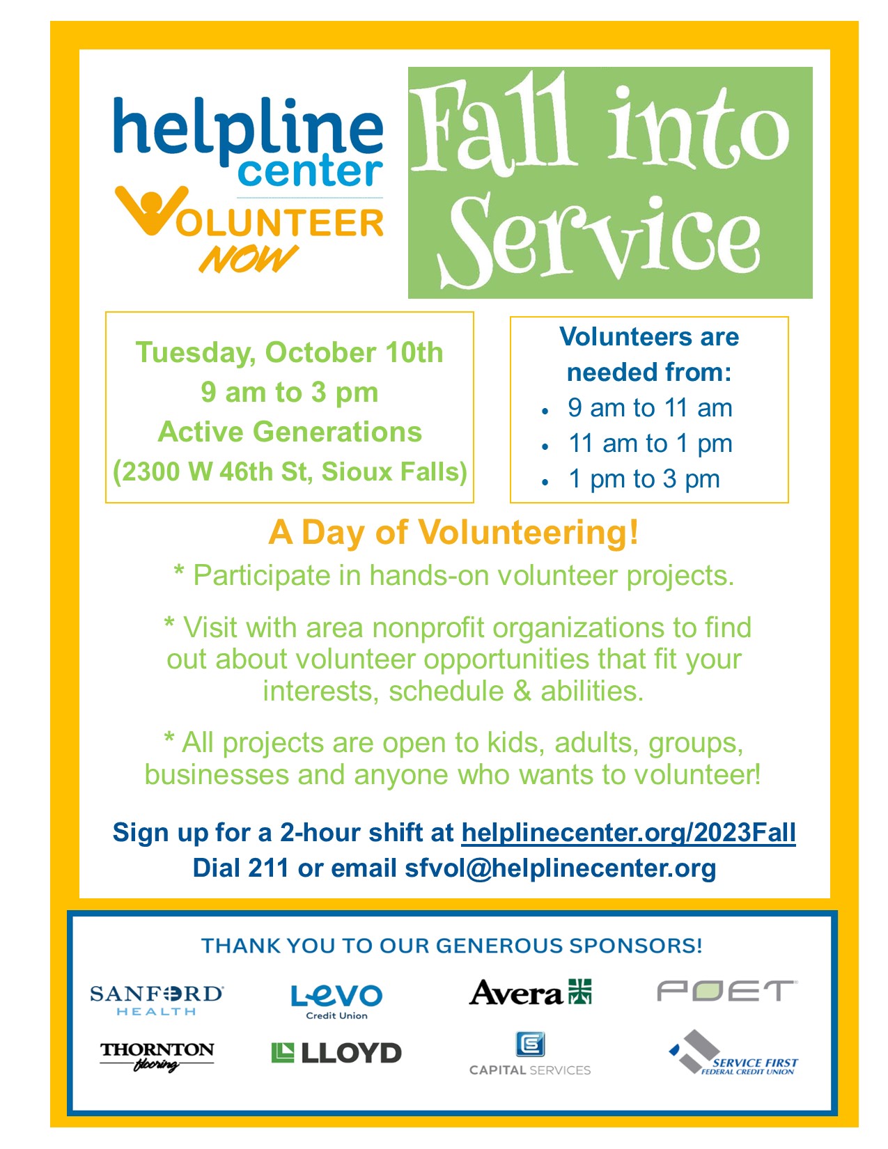 Fall into Service Flyer