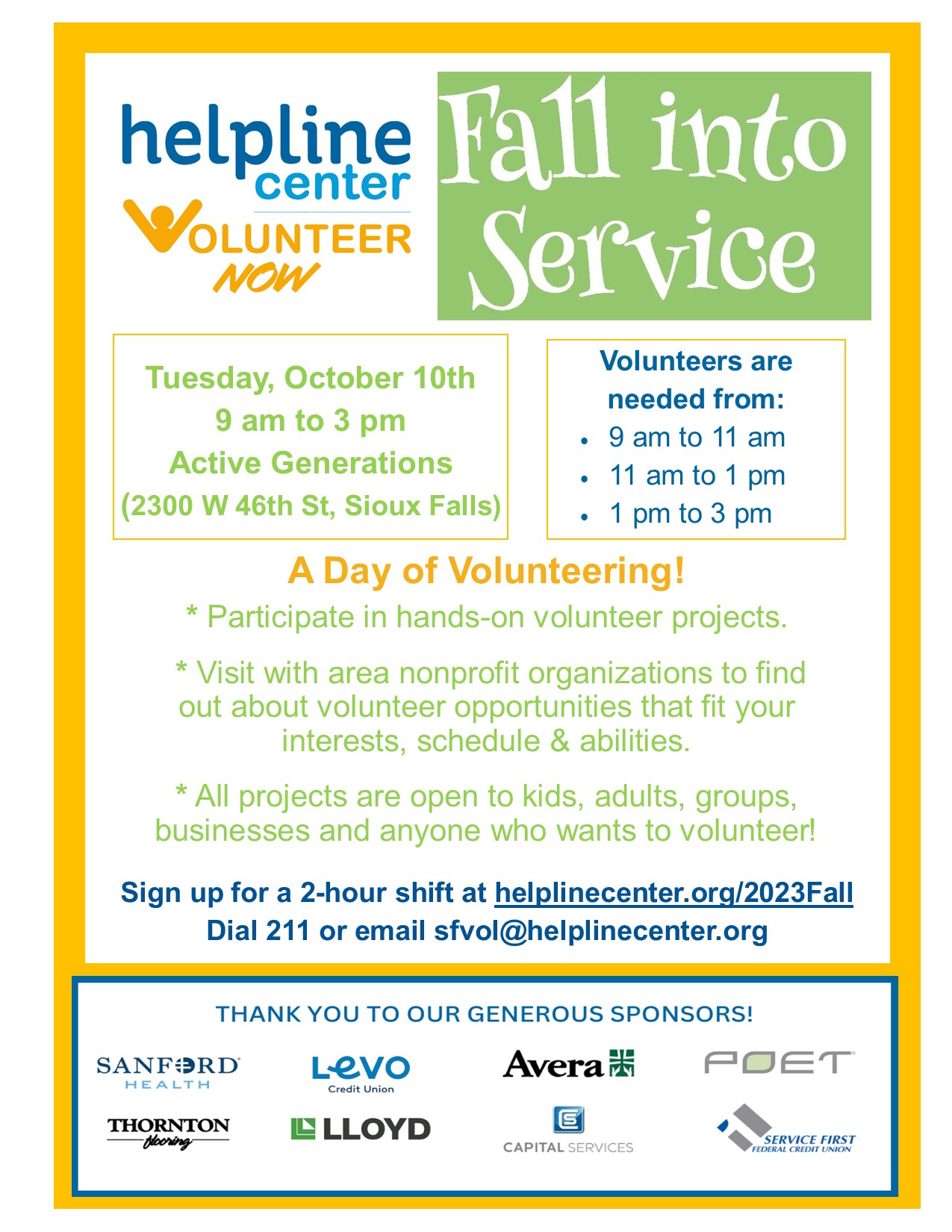 Fall into Service Flyer